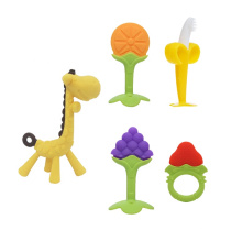 Bpa Free Sensory Amazon Strawberry Toothbrush Safe Infant Chew Toys Giraffe Best Fruit Silicone Gel Teething Toy Baby Teether